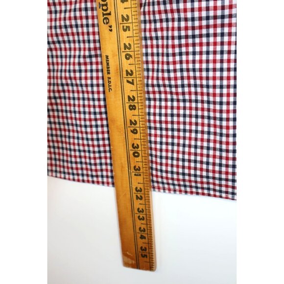 Dockers Mens Classic Fit Red Navy Gingham Button-Down Long Sleeve Shirt Size XL - Picture 8 of 9